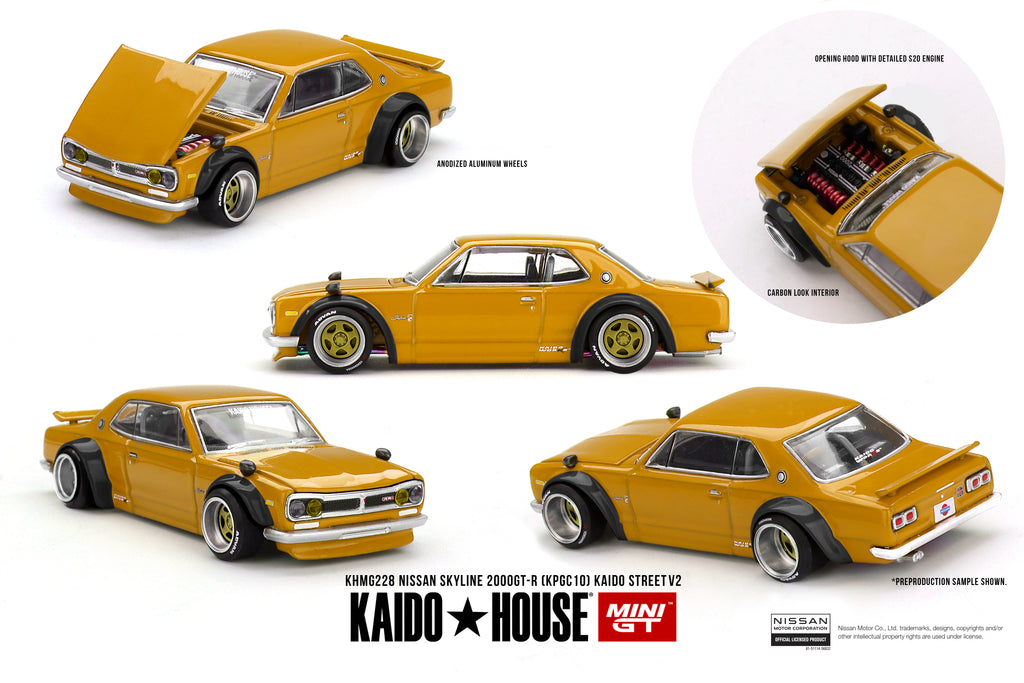 KAIDO HOUSE X MINI GT 0228 - Nissan Skyline 2000 GT-R (KPGC10) Kaido Street V2