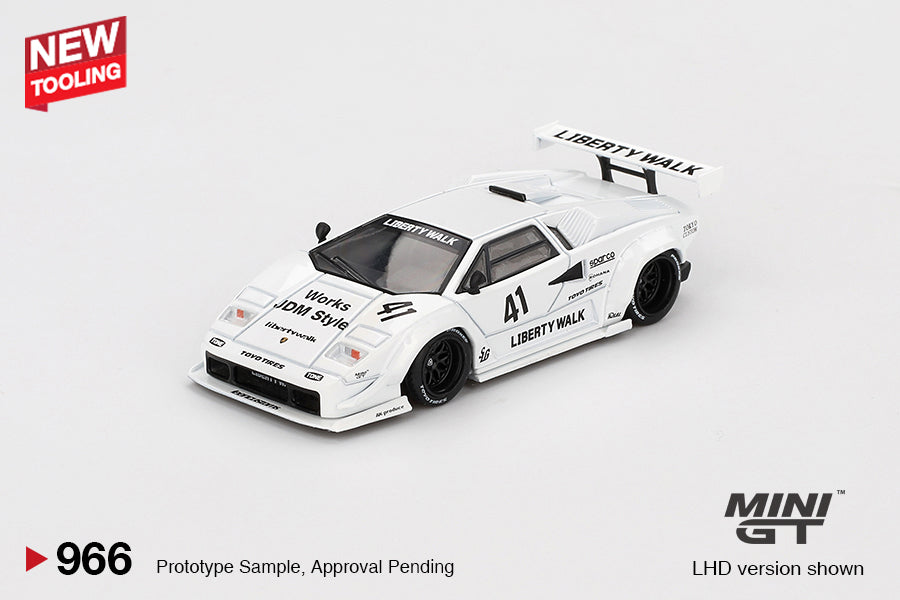 MINI GT 0966 - Lamborghini Countach LB-WORKS White 2024 Tokyo Auto Salon