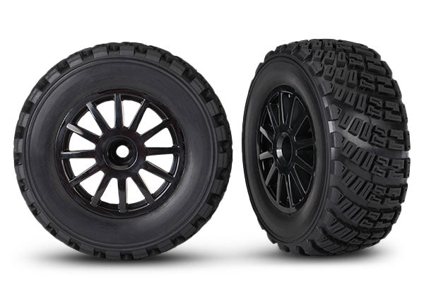 Traxxas TRX7473T - Tires & wheels, assembled, glued (black wheels)