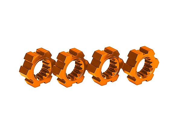 Traxxas TRX7756-ORNG - Wheel hubs, hex, aluminum (orange-anodized) (4)