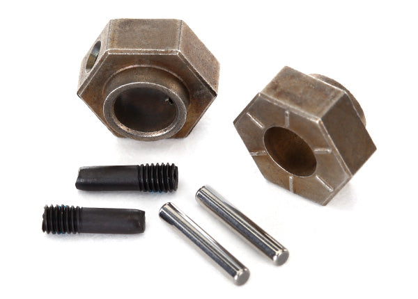 Traxxas TRX8269 - Wheel hubs, 12mm hex (2)/ stub axle pins (2) (steel)