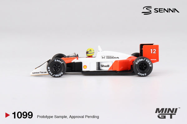 MINI GT 1099BL - McLaren MP4/4 #12 Ayrton Senna 1988 Japanese Grand Prix Winner (Blister)