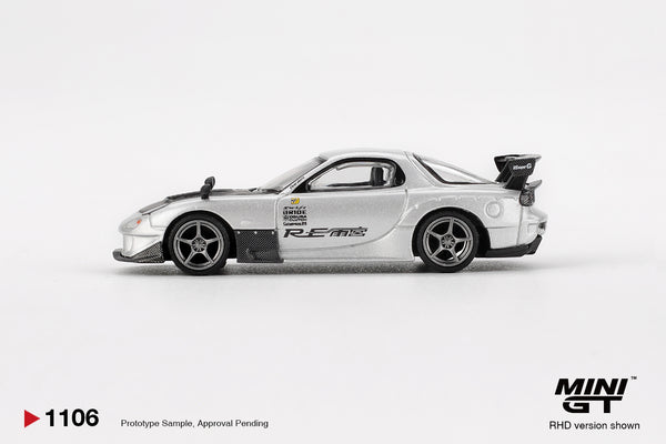 MINI GT 1106 - Mazda RX-7 RE-Amemiya Silver Metallic