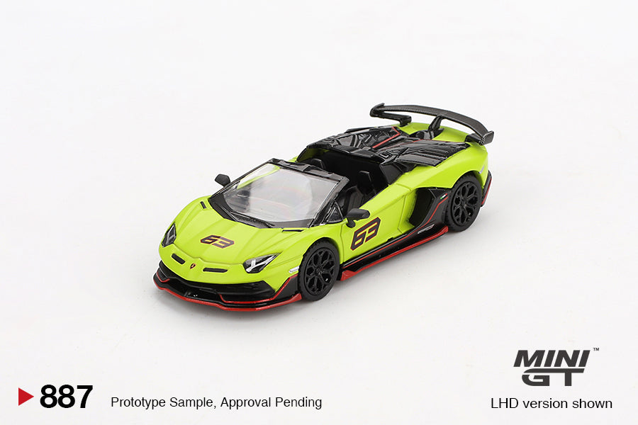 MINI GT 0887 - Lamborghini Aventador SVJ 63 Roadster Verde Shock