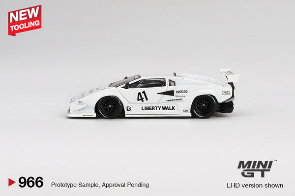 MINI GT 0966 - Lamborghini Countach LB-WORKS White 2024 Tokyo Auto Salon