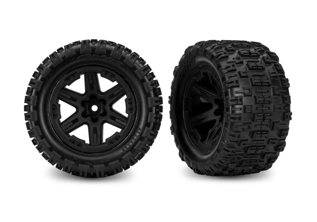 Traxxas TRX9170-BLK - RXT 2.8" Black Wheels & Sledgehammer ST Tires (2)