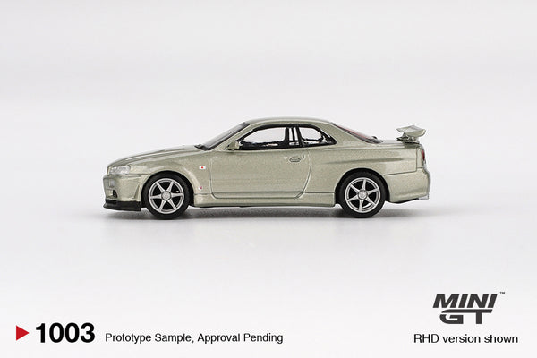 MINI GT 1003 - Nissan Skyline GT-R (R34) V-Spec II Nür Millenium Jade