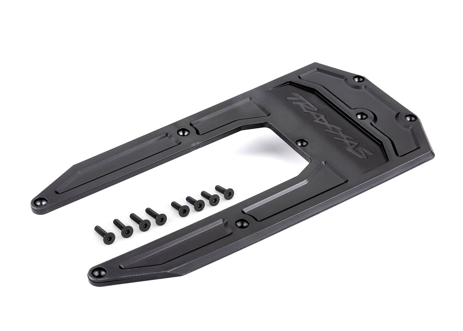 Traxxas TRX9623 - Skidplate, chassis, black (fits Sledge)