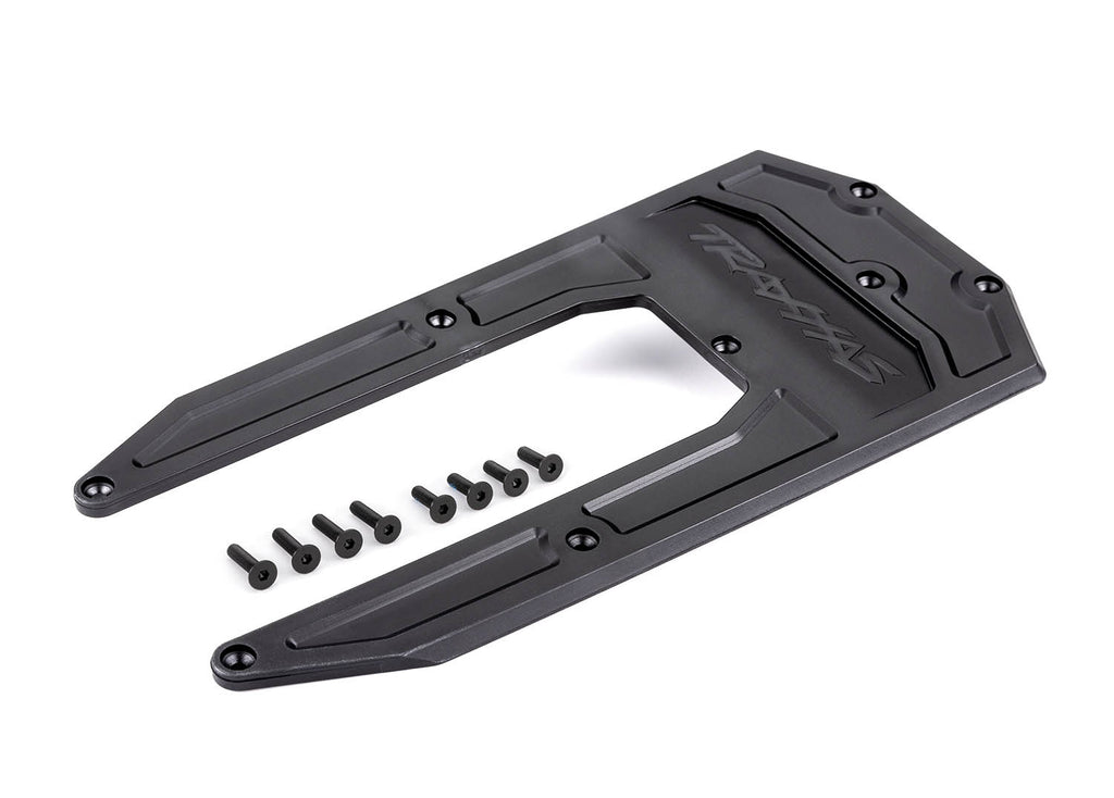 Traxxas TRX9623 - Skidplate, chassis, black (fits Sledge)