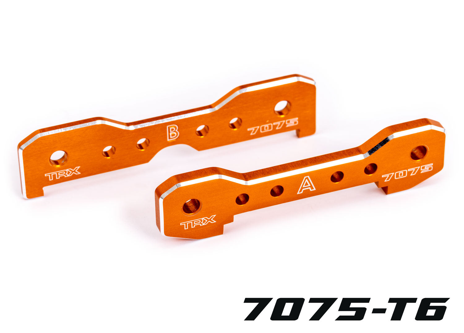 Traxxas TRX9629T - Tie bars, front, 7075-T6 aluminum (orange-anodized) (fits Sledge)