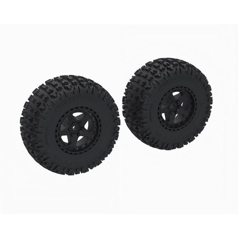 ARRMA ARA-1616 - DBOOTS 'FORTRESS SC' Tire Set Glued, Black (2)