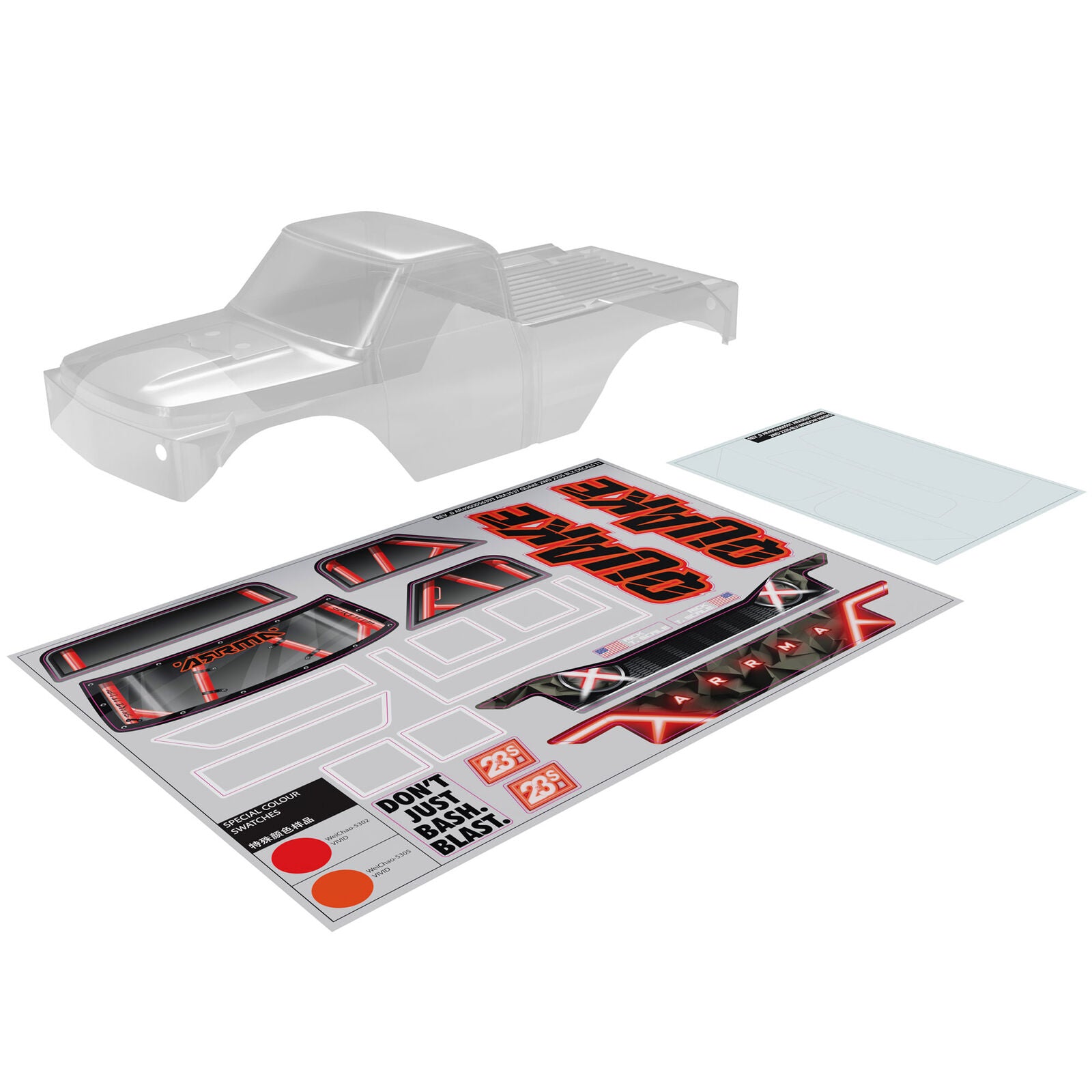 ARRMA ARA-2870 - QUAKE Clear Body (Inc Decals/Window Masks)