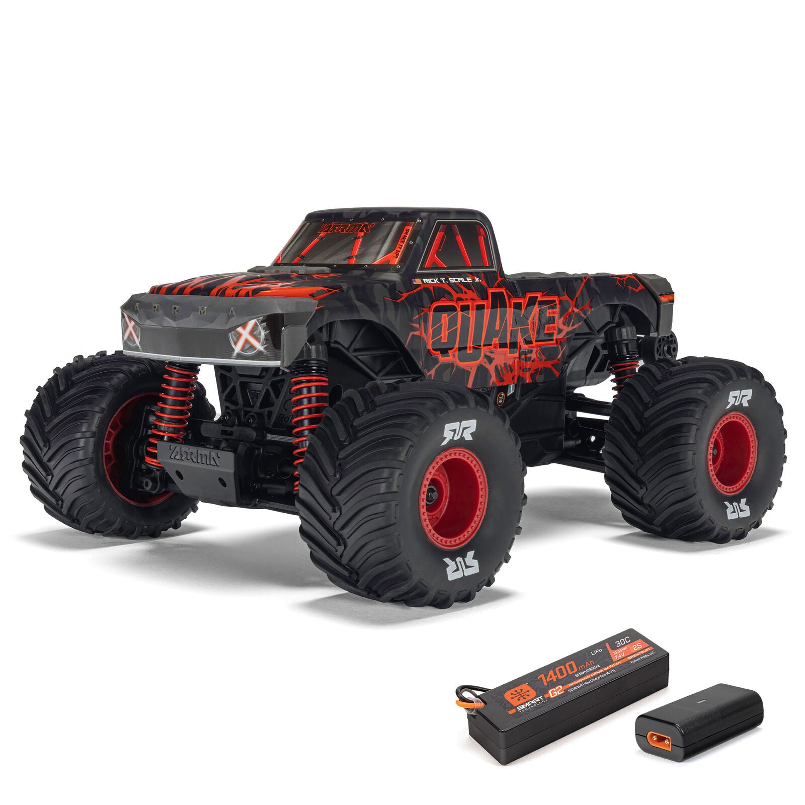 ARRMA 1/16 QUAKE GROM 4X4 RTR Brushed Monster Truck (Incl. Accu & Lader) - Rood