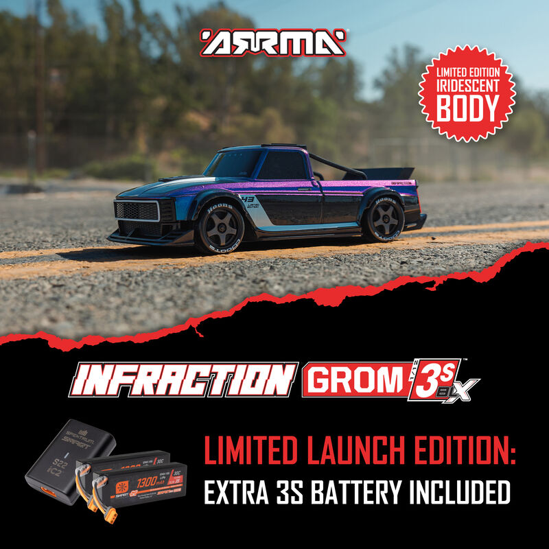 Limited Edition ARRMA 1/12 INFRACTION GROM 3S RTR  Inclusief 2 accu's en lader! Op = Op!