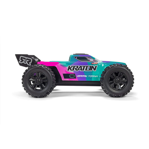 ARRMA MINI KRATON - 1/16 4x4 RTR Brushless Speed Truck (incl Battery & usb lader) - Teal / Pink