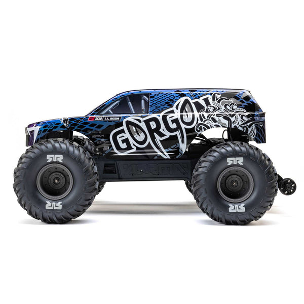 Arrma Gorgon 223S 2WD RTR Brushless Monster Truck - Zwart / Blauw