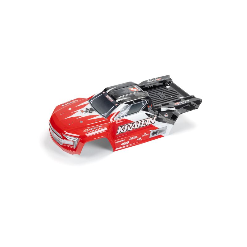 ARRMA ARA402358 - PAINTED DECALED TRIMMED BODY, RED/BLACK: KRATON 4X4