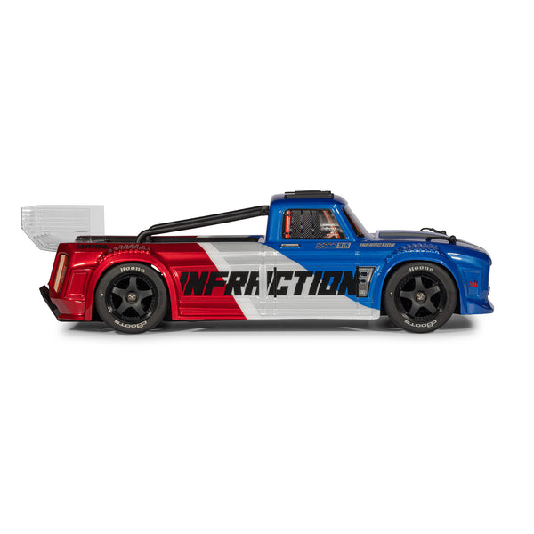 Arrma 1/8 Infraction 223S DSC 4X4 RTR Brushless Street Bash Truck - Blauw / Rood