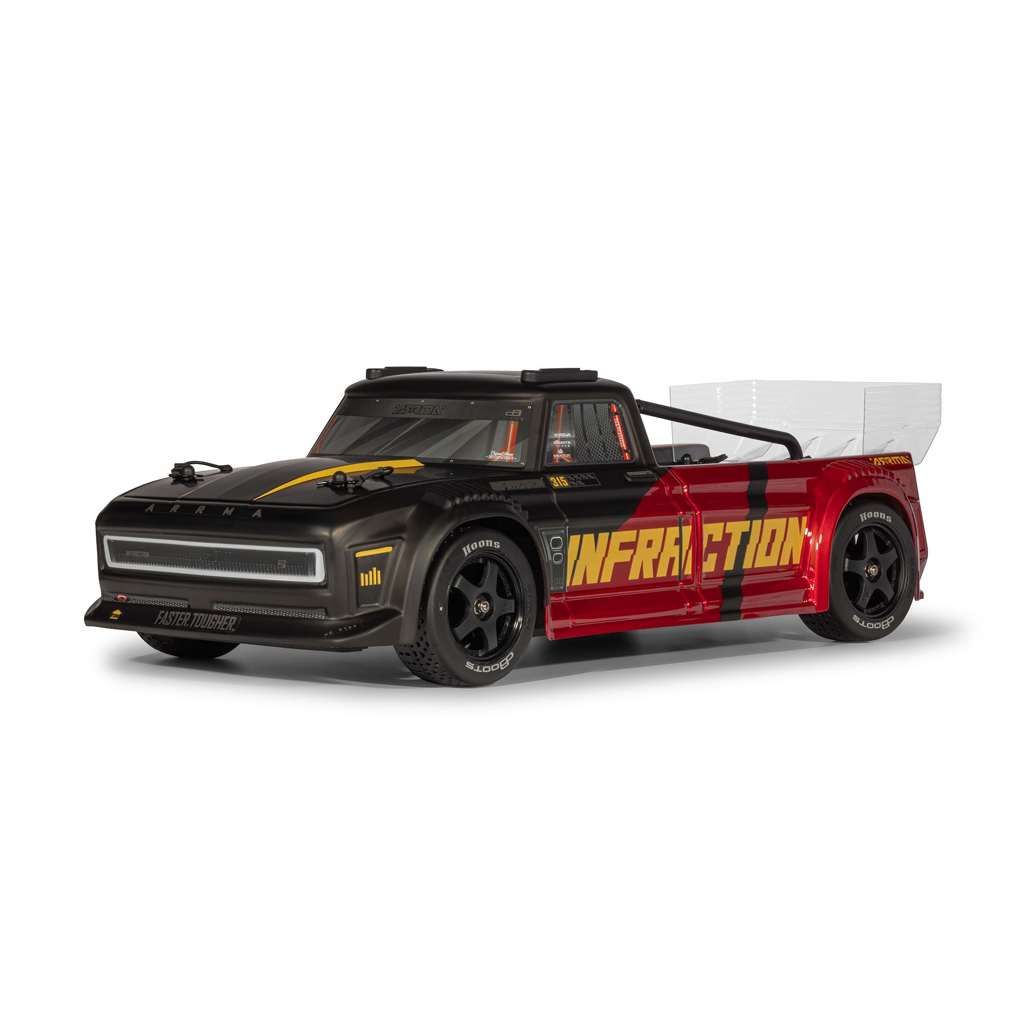 Arrma 1/8 Infraction 223S DSC 4X4 RTR Brushless Street Bash Truck - Zwart / Rood