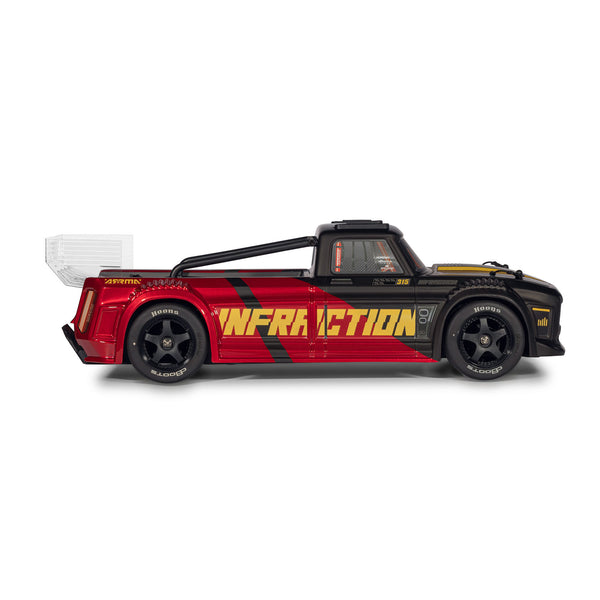 Arrma 1/8 Infraction 223S DSC 4X4 RTR Brushless Street Bash Truck - Zwart / Rood