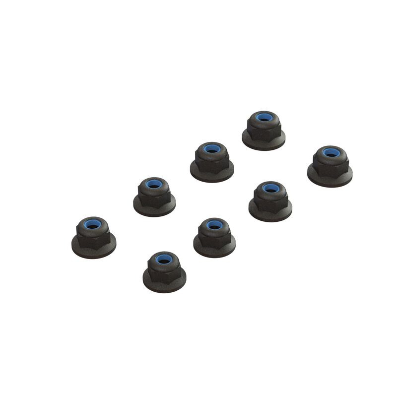 ARRMA ARA708009 -FLANGED LOCK NUT M3 BLACK (4)
