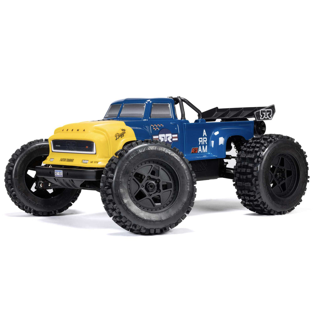 Arrma NOTORIOUS V6 1/8 4X4 BLX 6s Brushless Stunt Truck RTR - Blauw