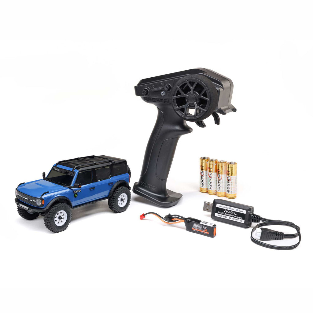 Axial SCX30 Ford Bronco - 1/30 4X4 RTR Brushed Rock Crawler (incl. accu & lader) blauw