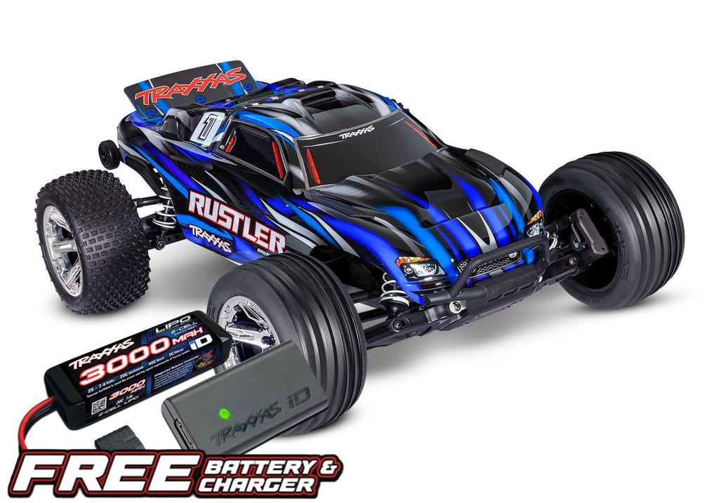 Traxxas Rustler 2WD BL-2s HD  - Blauw