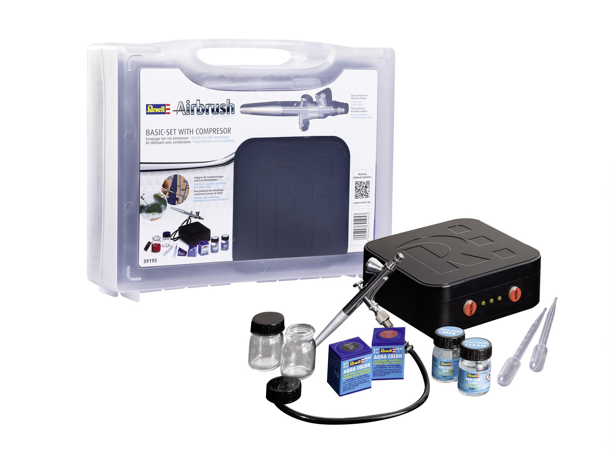 Revell 39195 - Airbrush Basisset met Compressor, complete set voor beginners