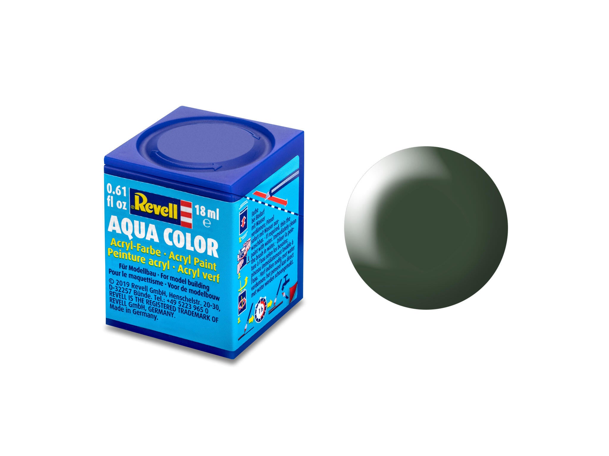Revell Aqua 36363 acrylverf op waterbasis 18ml - Donkergroen, zijdemat #363