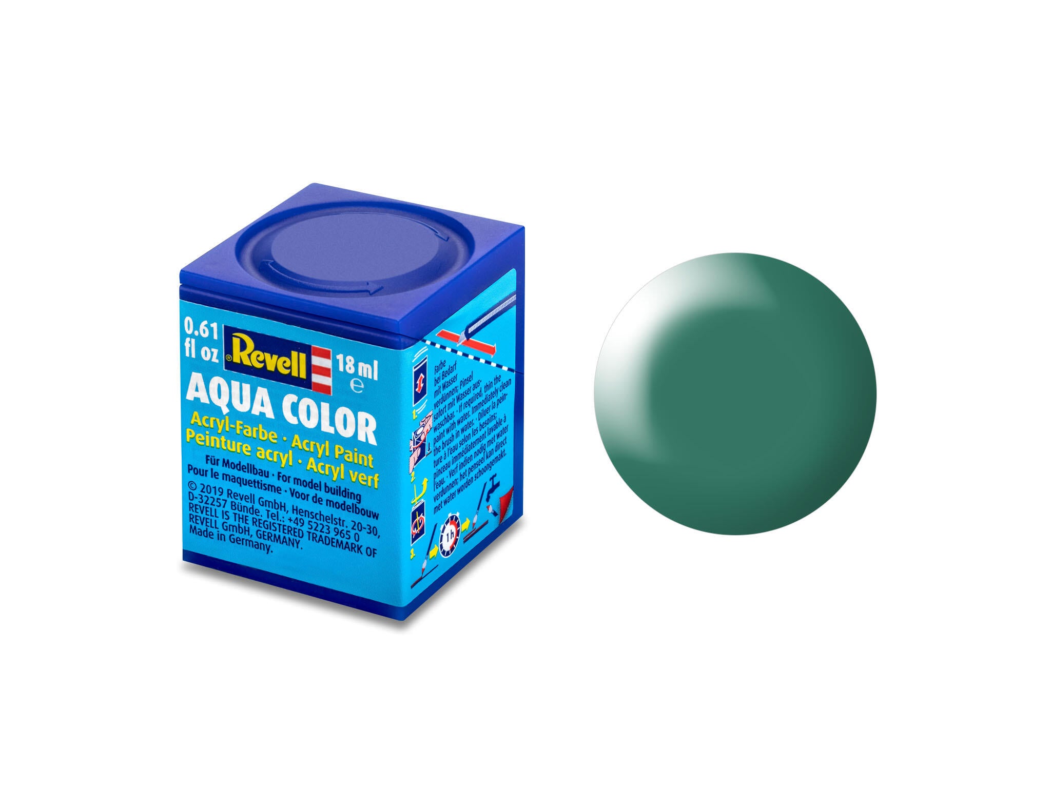 Revell Aqua 36365 acrylverf op waterbasis 18ml - Gepatineerd groen, zijdemat #365