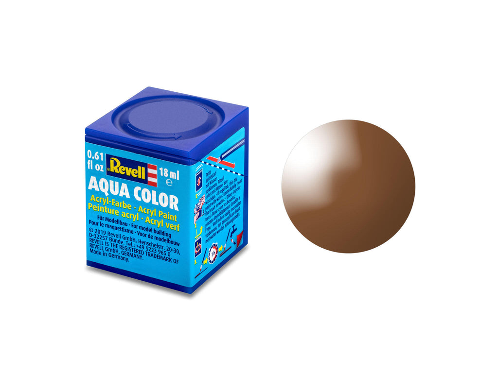 Revell Aqua 36180 acrylverf op waterbasis 18ml - Kleibruin, glanzend #80