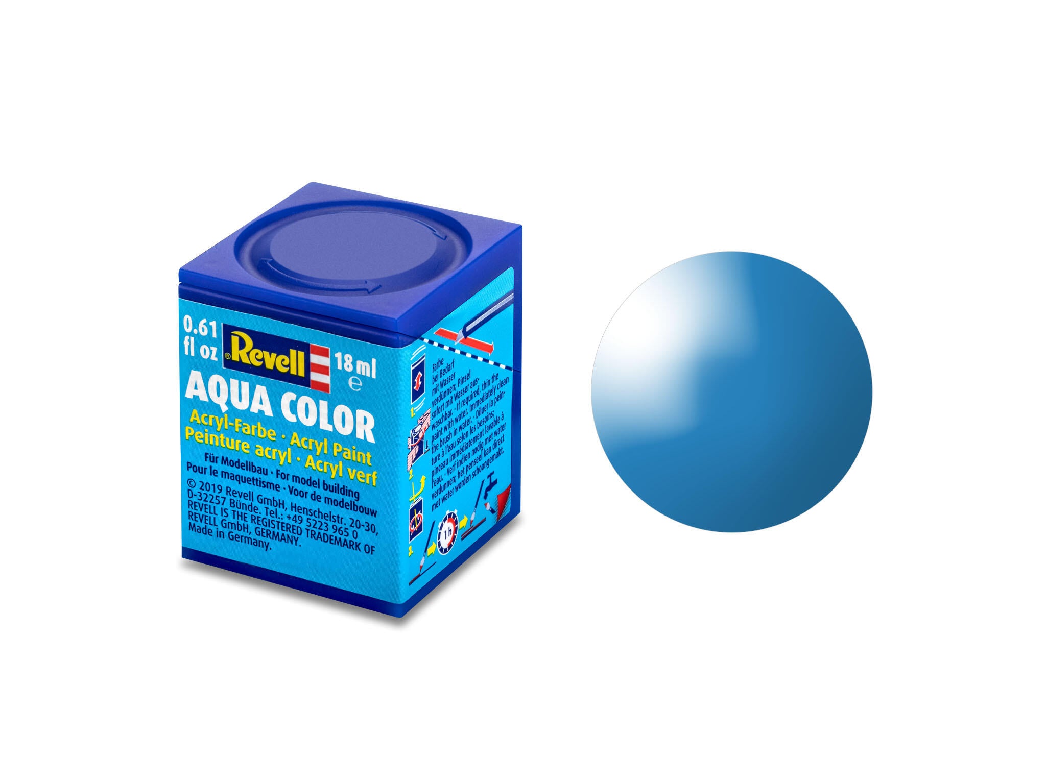 Revell Aqua 36150 acrylverf op waterbasis 18ml - Licht blauw, glanzend #50