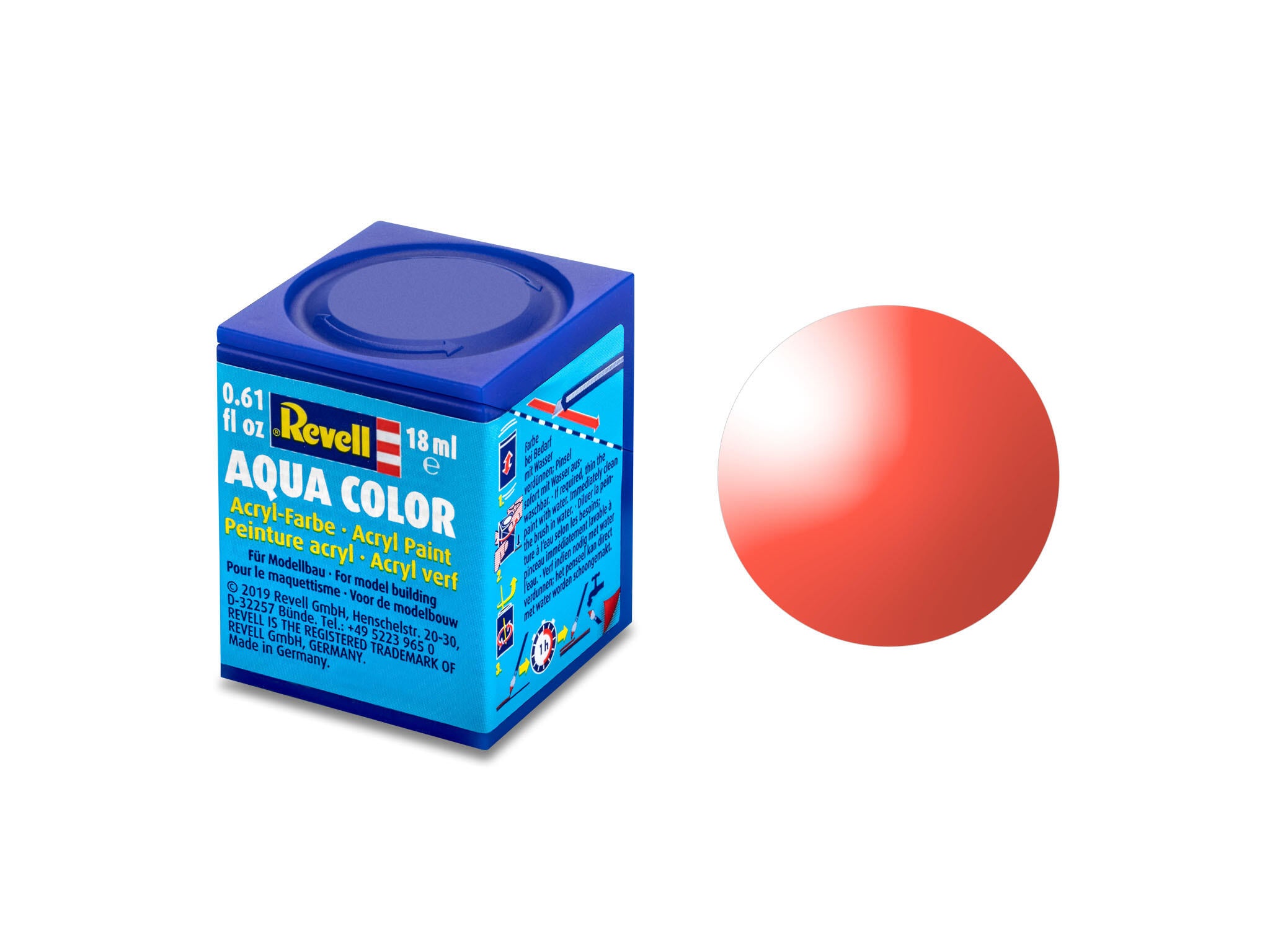 Revell Aqua 36731 acrylverf op waterbasis 18ml - Rood, helder #731