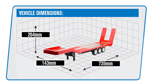 Huina CY1502 - 1/18 Vlakke oplegger voor Huina CY1501 - Rood