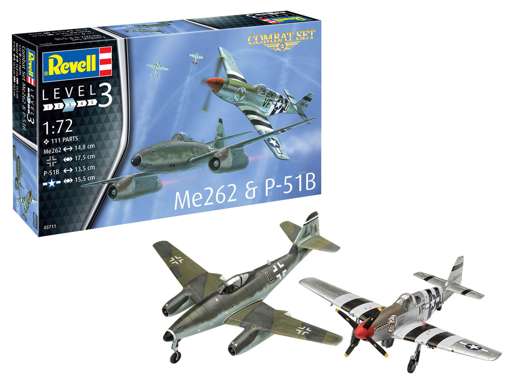 Revell 03711 - 1/72 Combat Set Messerschmitt Me262 & P-51B Mustang