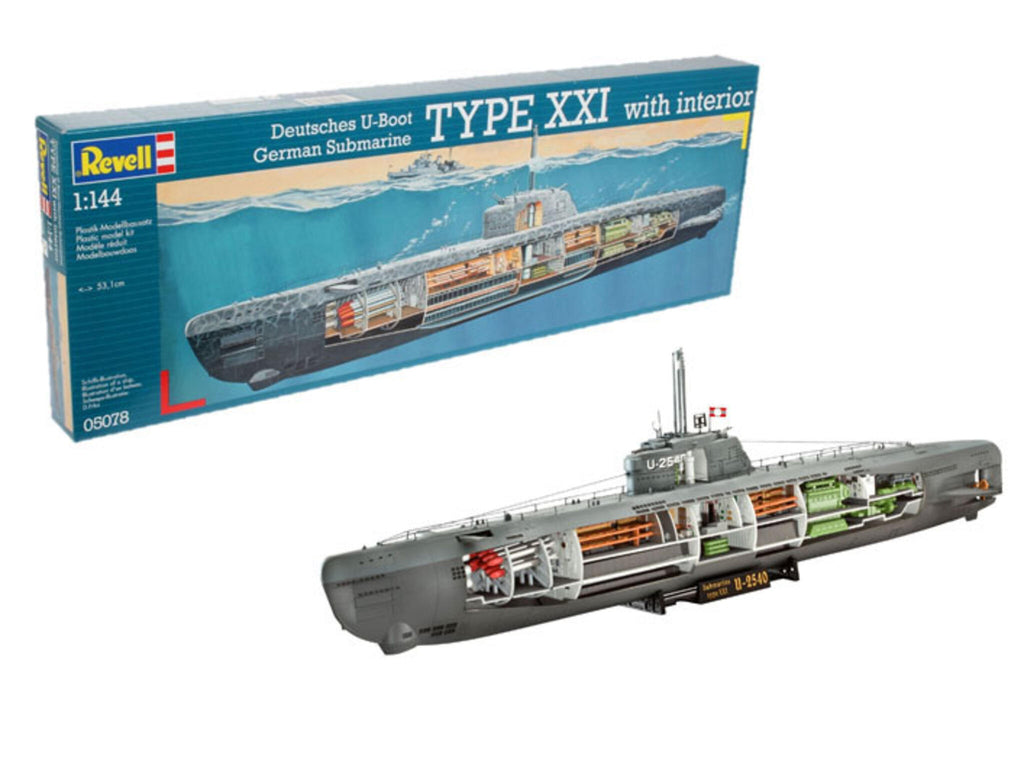 Revell 05078 - Deutsches U-Boot Typ XXI mit Interieur Revell modelbouwpakket