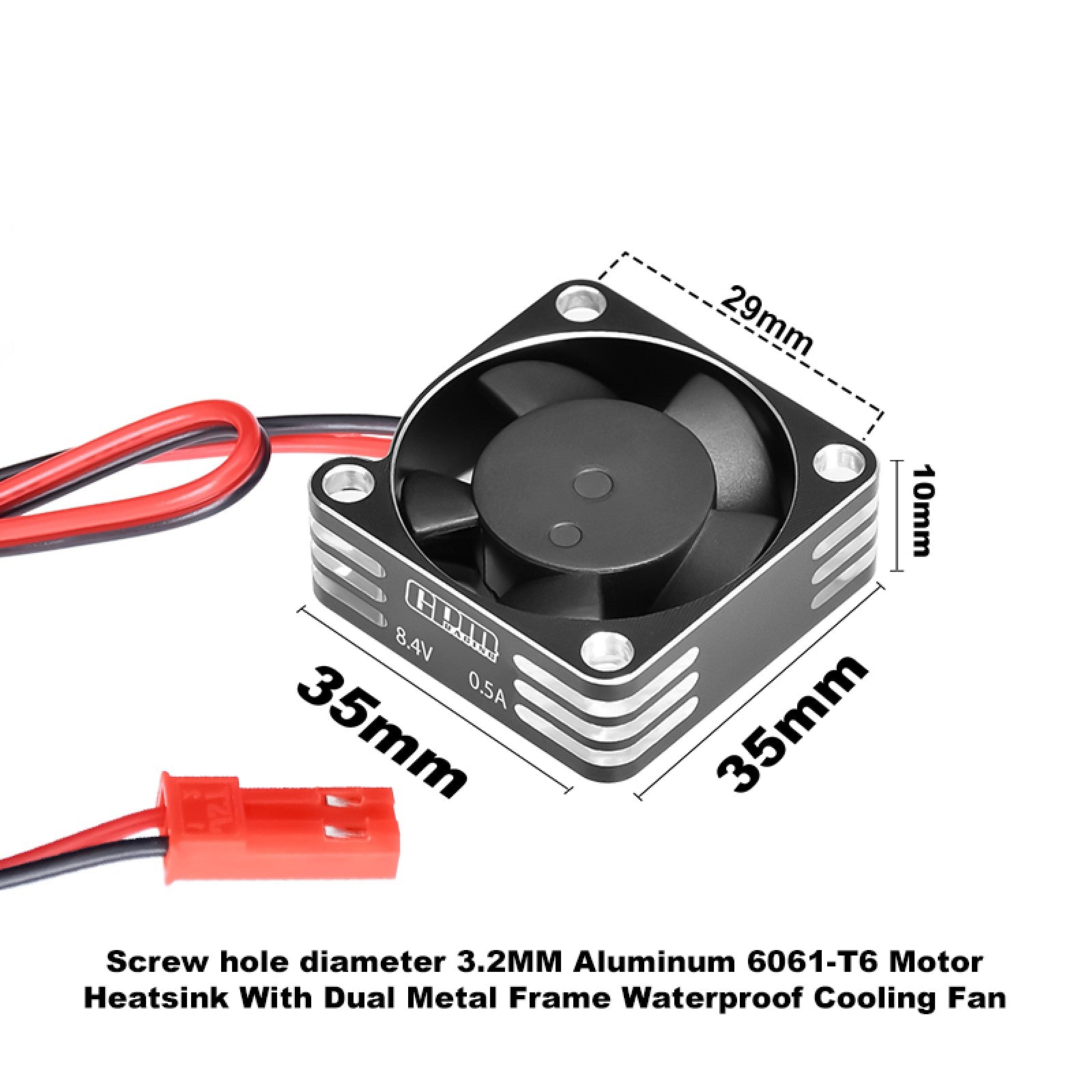 GPM FAN3510M-BK - ALUMINIUM COOLING FAN 35X10MM