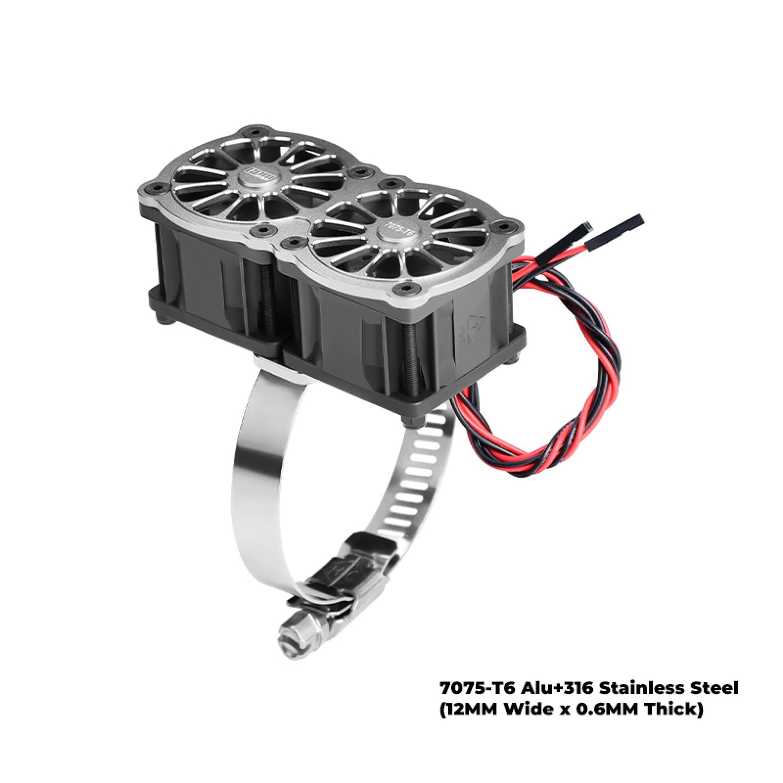 GPM GPM5276FANB2-S - 7075-T6 ALLOY+316 STAINLESS STEEL DUAL 40X28MM COOLING FAN AJUSTABLE FOR 56-70 SERIES MOTOR