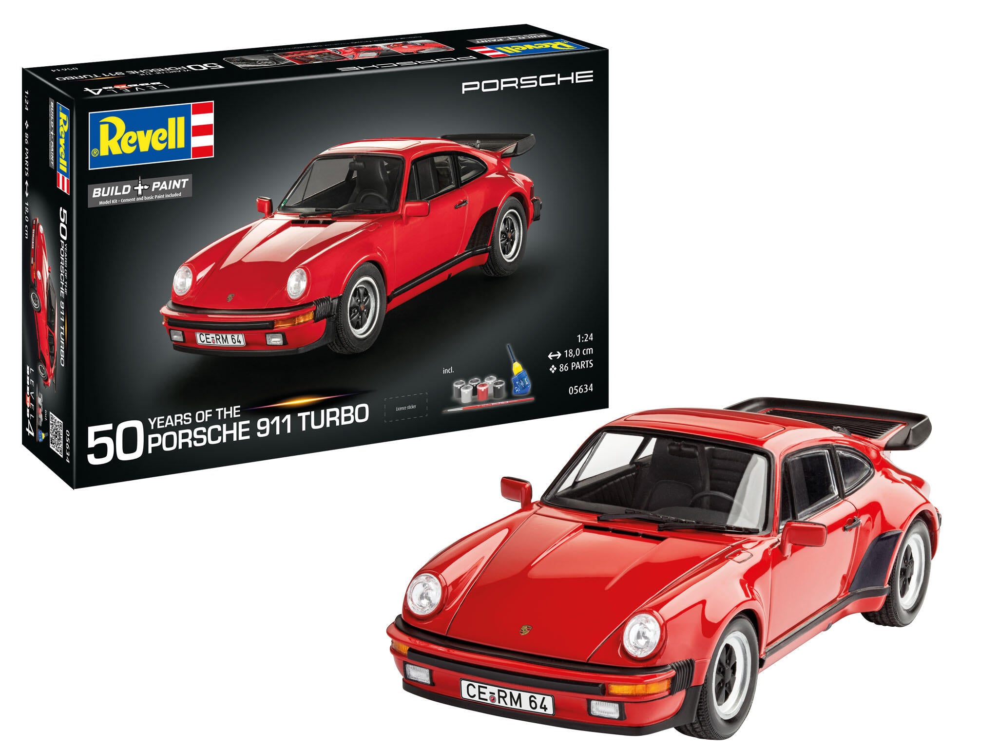 Revell 05634 - 1/24 Gift Set "50 Years of the Porsche 911 Turbo" met basisaccessoires