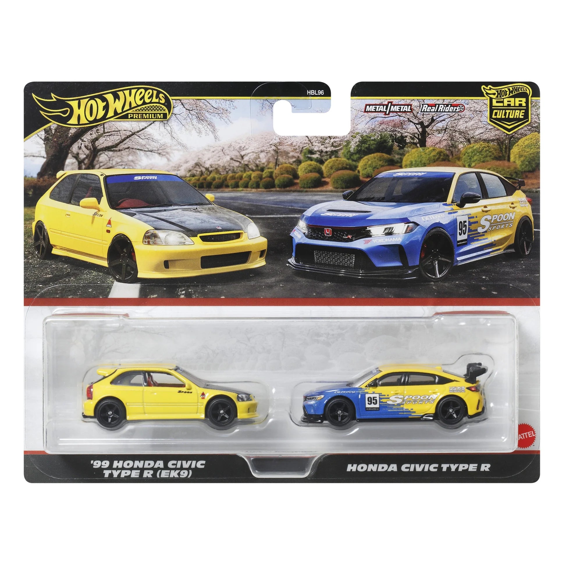 Hot Wheels Car Culture 2-Pack - '99 Honda Civic Type R (EK9) & Honda Civic Type R
