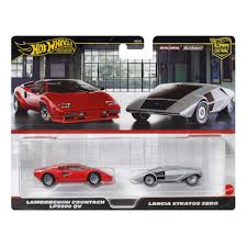 Hot Wheels Car Culture 2-Pack - Lamborghini Countach LP5000 QV & Lancia Stratos Zero
