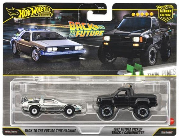 Hot Wheels Car Culture 2-Pack - Back to the Future Time Machine & 1987 Toyota Pickup truck
