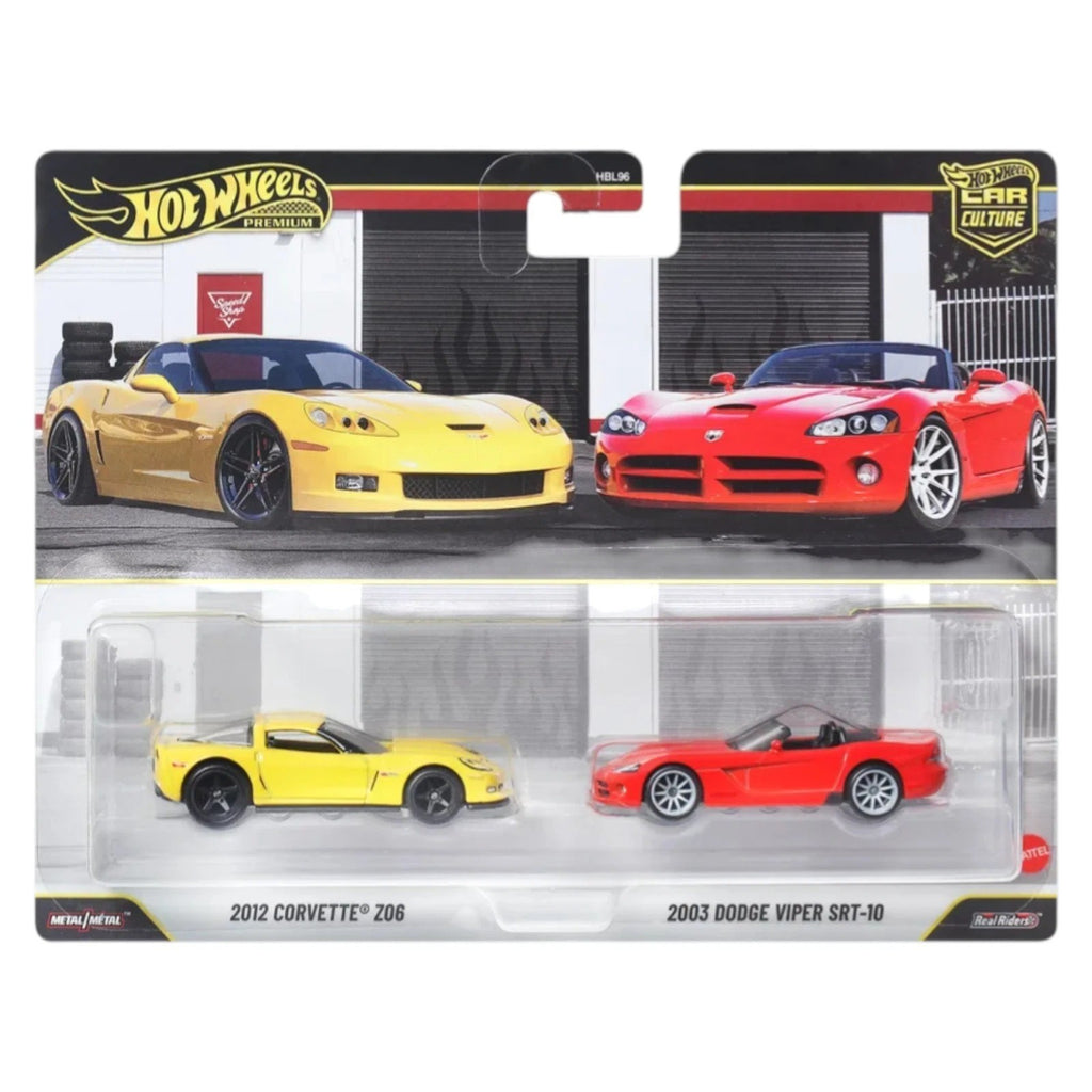 Hot Wheels Car Culture 2-Pack - 2012 Corvette Z06 & 2003 Dodge Viper SRT-10