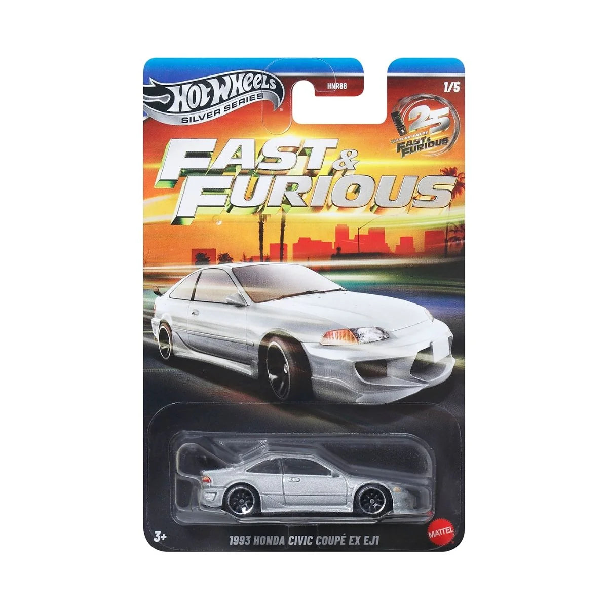 Hot Wheels Silver Series Fast & Furious - 1993 Honda Civic Coupé EX EJ1 (1/5)