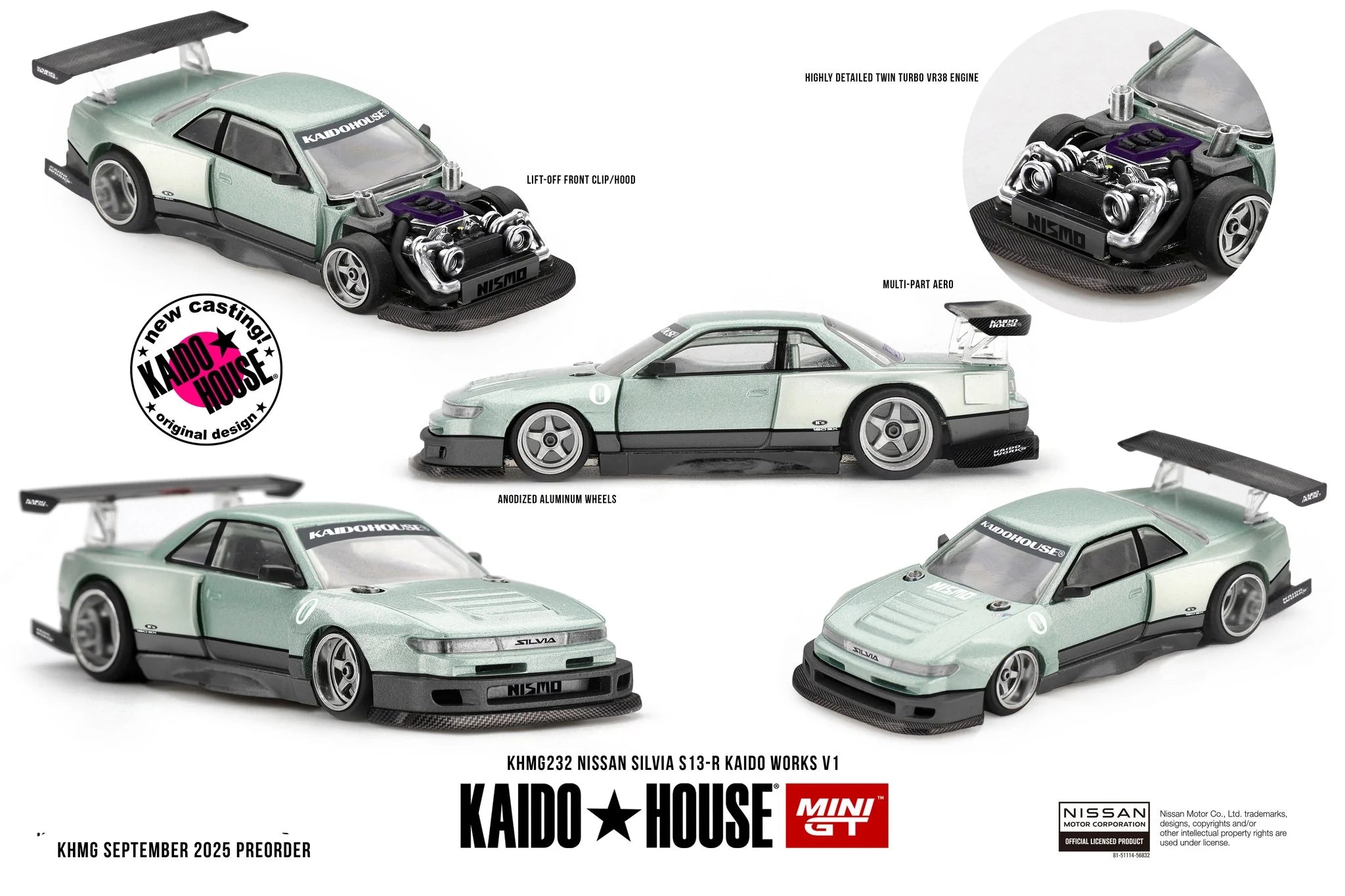 KAIDO HOUSE X MINI GT 0232 - NISSAN SILVIA S13-R KAIDO WORKS V1 1991