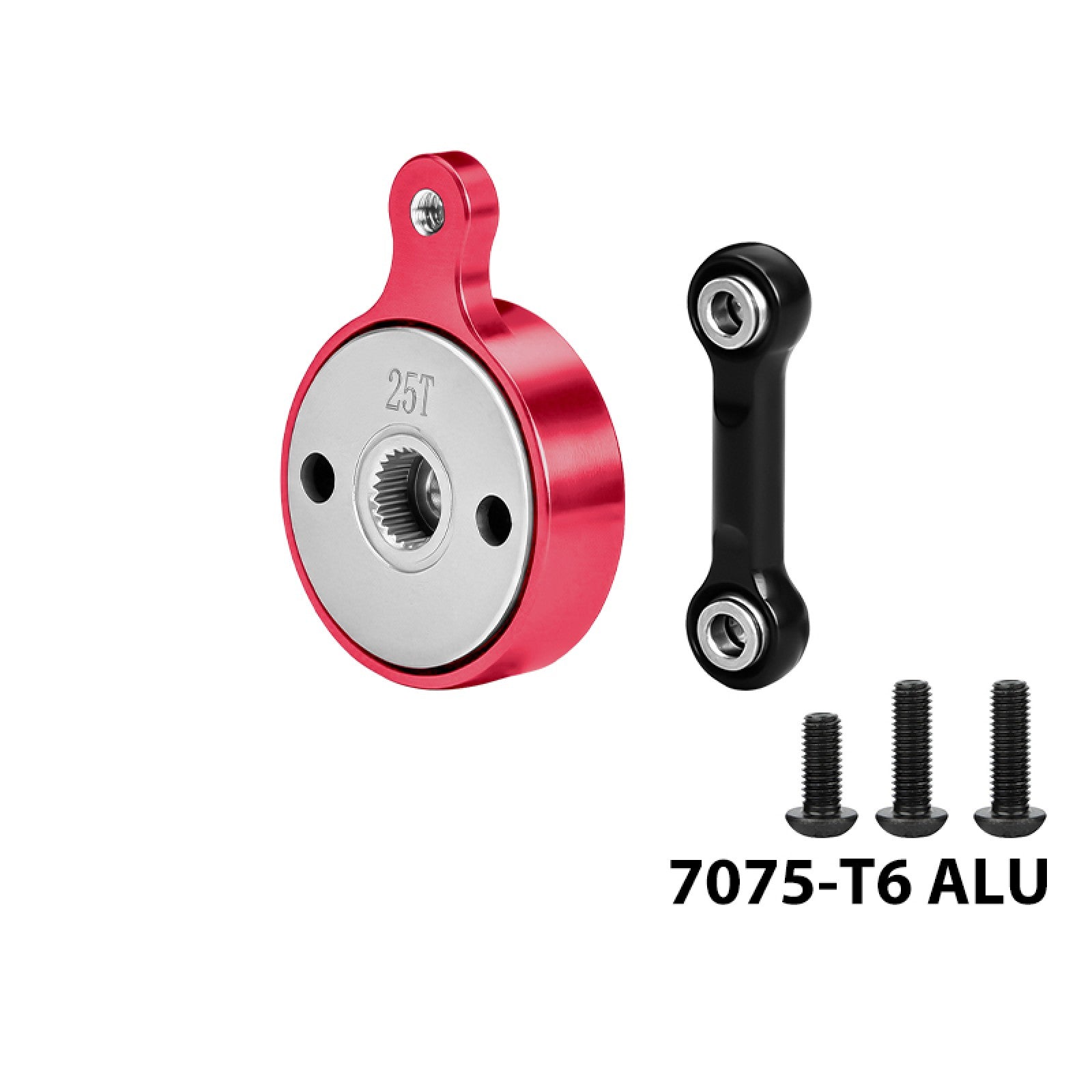 GPM MAM4025TSH-R - ALUMINUM 7075 DIRECT MOUNT SERVO SAVER (25T) FOR ARRMA - 3S and 4S - Red