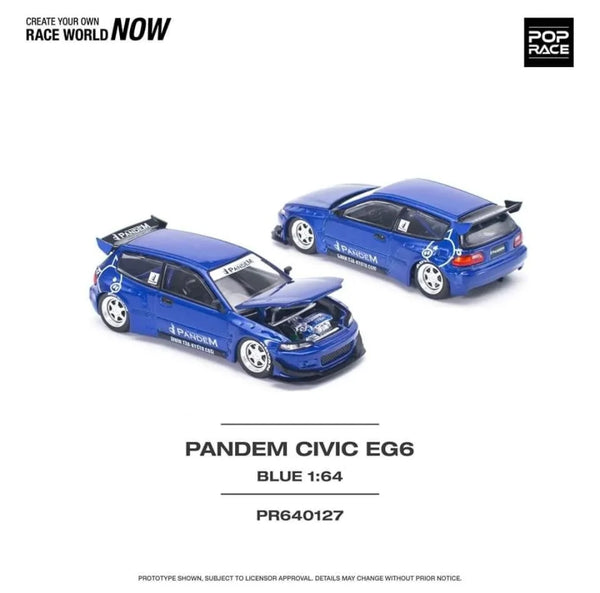 Pop Race 0127 - Honda pandem civic eg6, blue