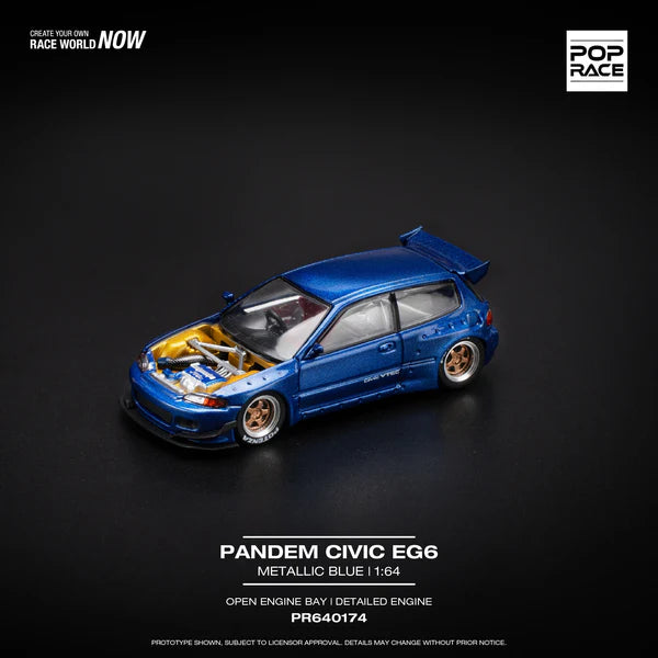 Pop Race 0174 - Pandem Civic EG6 blue