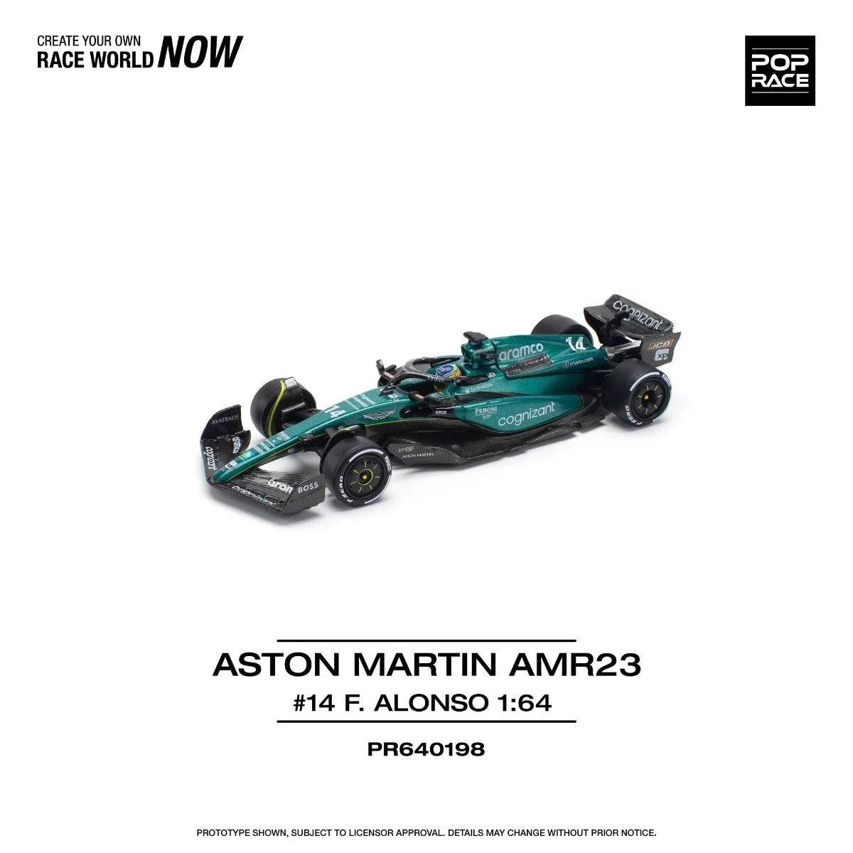 Pop Race 0198 - Aston Martin amr23 f1 #14 Fernando Alonso, green/black